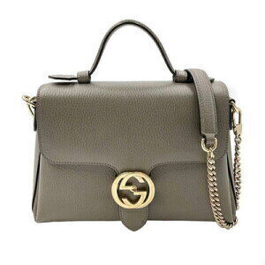 New Gucci Interlocking GG Handbag Leather Gray
